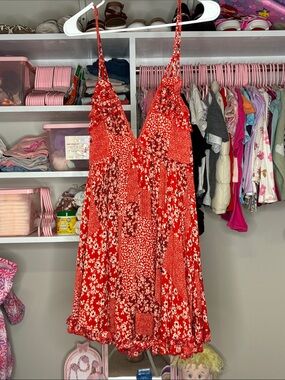 Angel Biba Red Floral Mini Dress